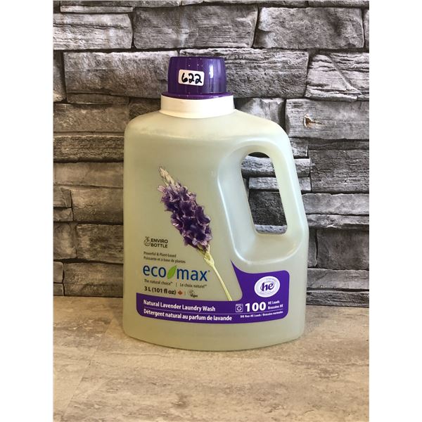 Eco-Max Natural Lavender Laundry Wash - 100 HE Loads - 3L Bottle - Brand New