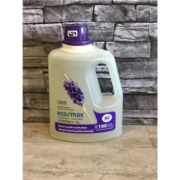 Eco-Max Natural Lavender Laundry Wash - 100 HE Loads - 3L Bottle - Brand New