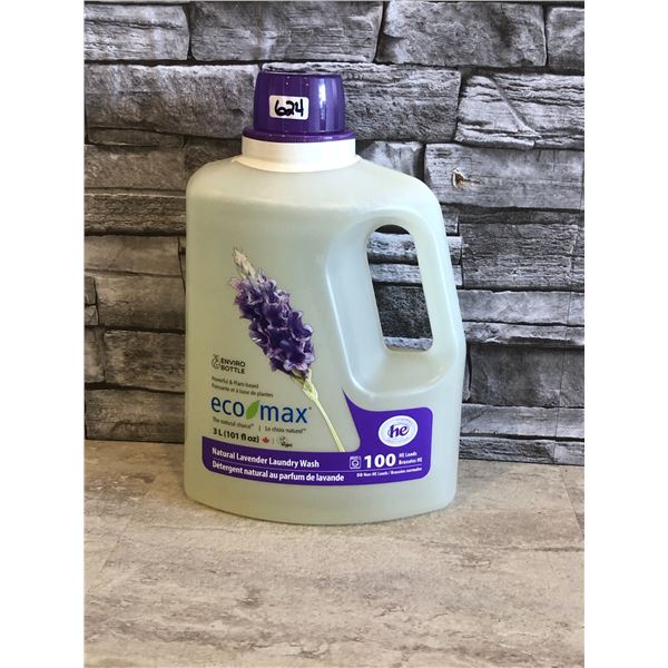 Eco-Max Natural Lavender Laundry Wash - 100 HE Loads - 3L Bottle - Brand New