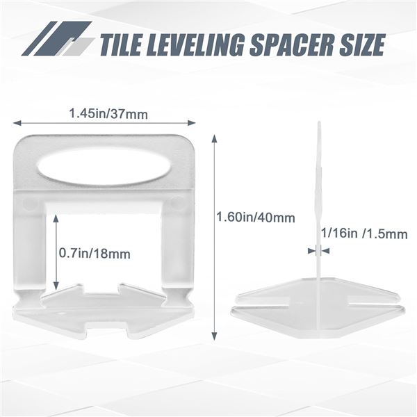 Tile Levelling System Tiles - 1/16" - 400 Pcs - Brand New