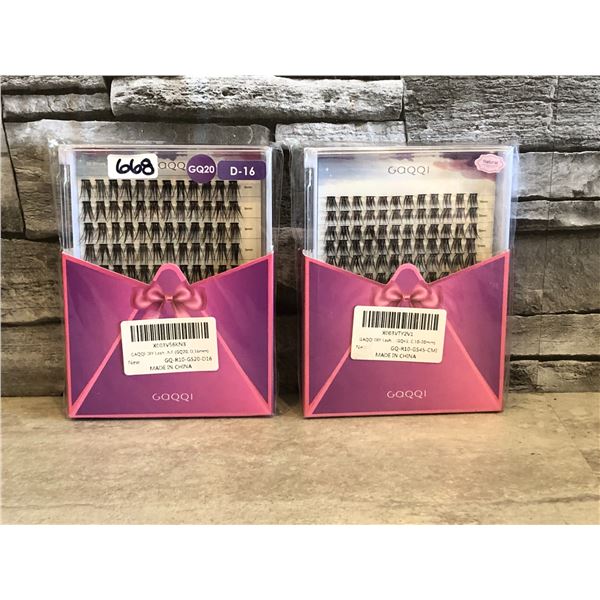 Lot of 2 - DIY Lash Clusters - 1 x D-16, 1 x Natural - Brand New