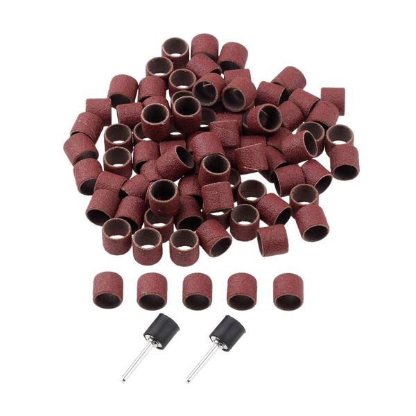 Lot of 2 - Sanding Bands 120 Grit Drums Sleeves for DREMEL Rotary Tools with 2OPCs Mandrel 12CM - 10