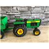 Image 8 : Vintage Tonka John Deere Tractor & Trailer - Pressed Steel - Model #: XMB-975 - Green