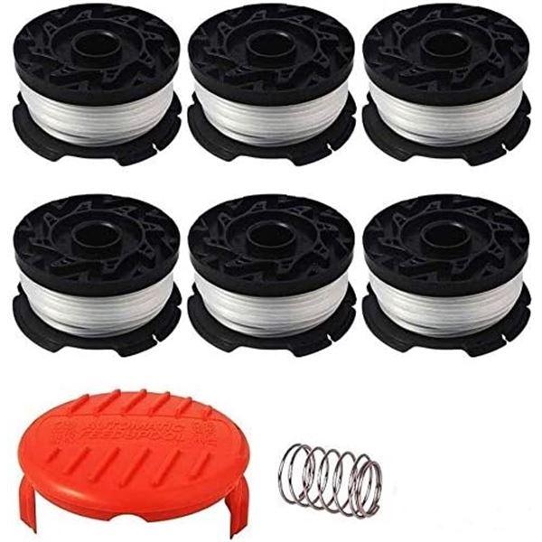 AF-100 String Trimmer Line Replacement - 6 Replacement Spools, 1 Cap, 1 Spring - Brand New