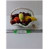 Image 1 : Porcelain Decorative Fruit Weave Basket - 8" x 6" x 9"