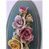 Image 3 : Porcelain Oval Floral Wall Decor - 17" x 8"