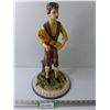 Image 1 : Capodimonte Style Italian Renaissance Young Male Farmer Style Figurine  - 17" x 9" x 8"