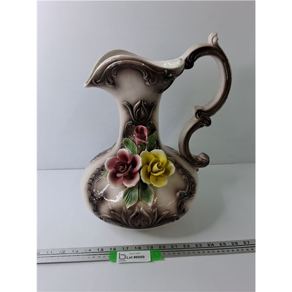 Capodimonte Porcelain Floral Style Vase - Made in Italy - 16" X 12"Diameter