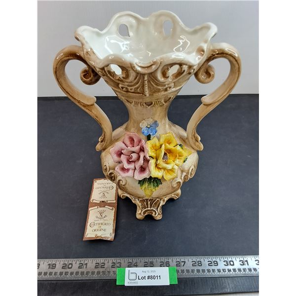 Capodimonte Italian Porcelain Vase 12" High