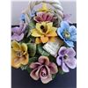 Image 3 : Capodimonte Italian Porcelain Ornamental Flower Basket - 14x10x10"
