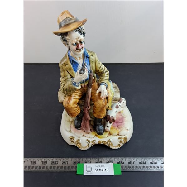 Capodimonte Italian Porcelain "Pheasant Hunters" Table Ornament - 11" Tall