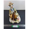 Image 1 : Capodimonte Italian Porcelain "Pheasant Hunters" Table Ornament - 11" Tall