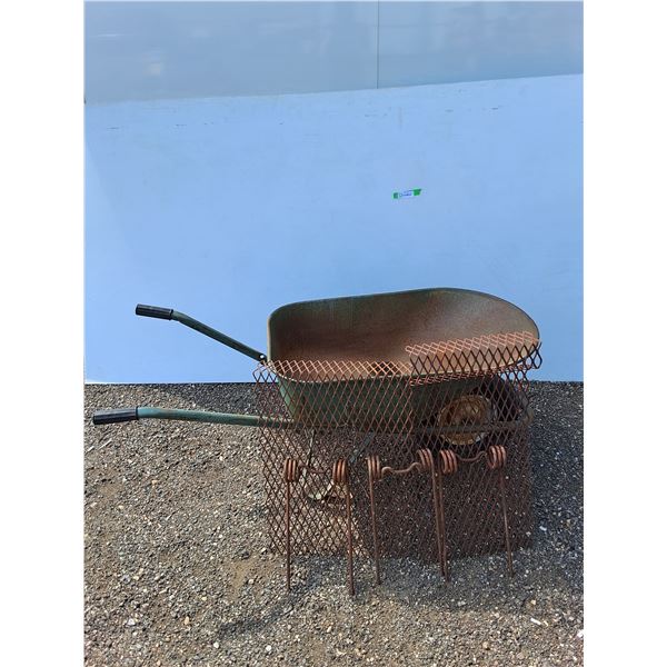 **Vintage Wheelbarrow & (5) Pieces of Scrap Metal- Grills, Misc. As Is-Cannot Ship