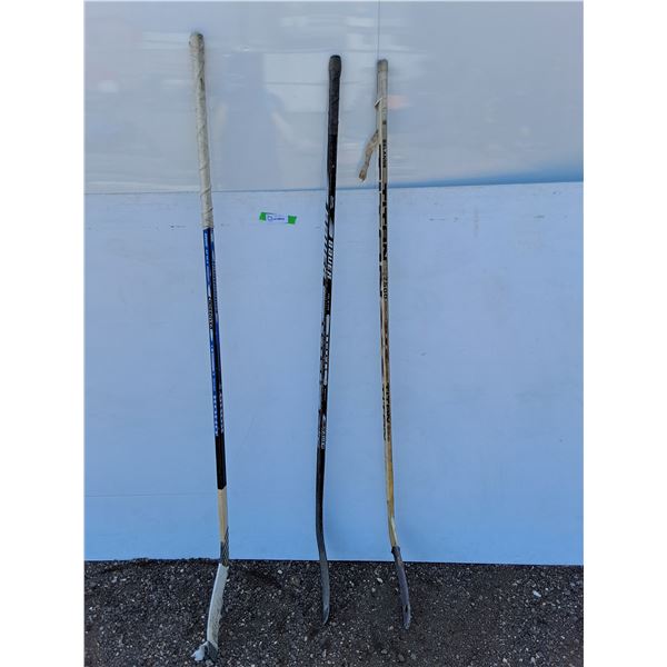 **(3) Adult Hockey Sticks Up to 67" Tall- Bauer, Koho, Titan. Cannot Ship