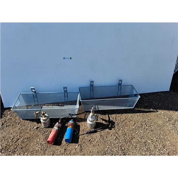 **(2) Mesh Metal Trays 30" x 12" x 12", (2) Air Spray Guns, Propane & Oxygen Tanks, Cannot Ship