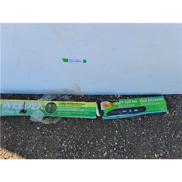 ** Weedex Dandelion Bar & Roto Rake Bar- Water Damaged, Cannot Ship