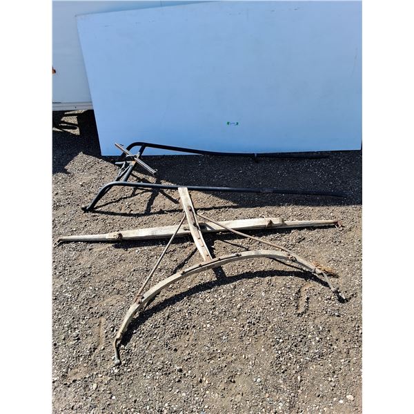 **(2) Wood & Metal Horse Wagon Shafts Up to 78" Long, Cannot Ship