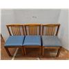 Image 1 : *(3) Wooden Cushioned Chairs 17.5" x 31.5" x 18", Cannot Ship