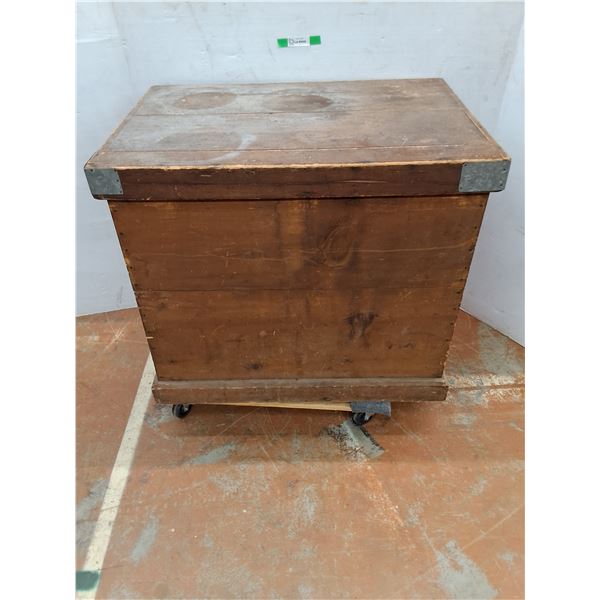 *Wooden Storage Chest 36" x 31" x 26" Dolly Not Included, Cannot Ship
