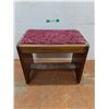 Image 1 : *Wooden Upholstered Footstool 19.5" x 12" x 17", Cannot Ship