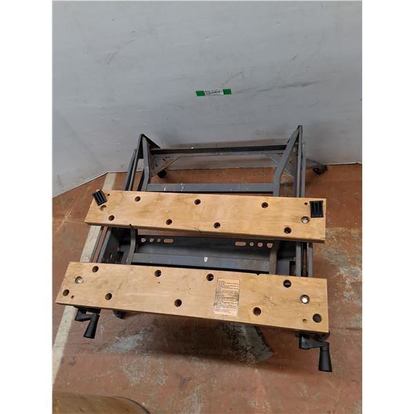 *Metal Adjustable Workbench with Wood Top 29" x 26.5" x 15.5", Cannot Ship