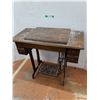 Image 1 : *Vintage Singer Treadle Machine with Wooden Table and Accessories 34" x 30.5" x 16", Cannot Ship