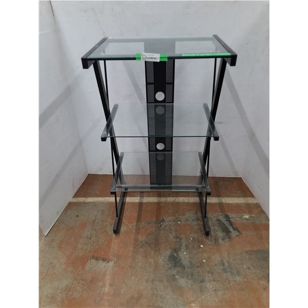 *3 Tier Shelf - Glass Shelves Metal Frame- CANNOT SHIP