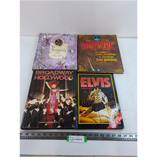 (4) Hard Cover Books (Elvis, Fairyopolis, Vampyre)