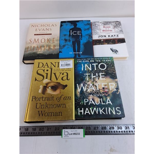 (5) Hard Cover Novels (The Smoke Jumper, Into the Water, Rose In A Storm)