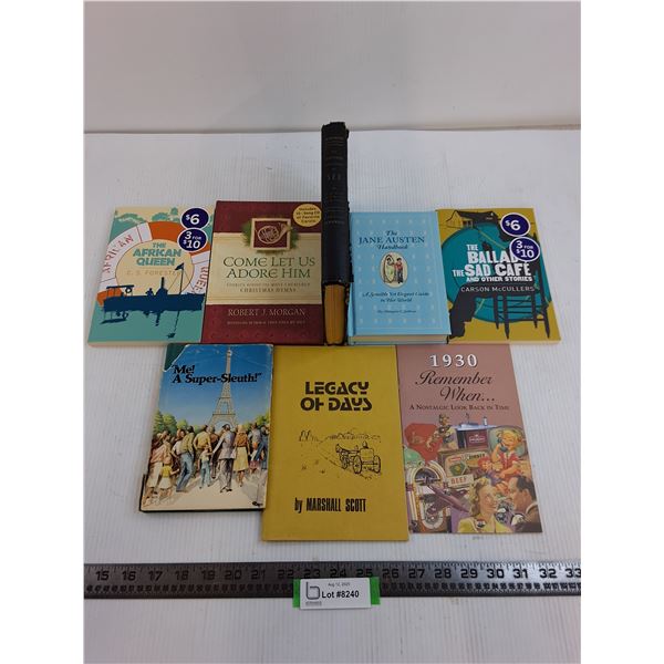 (8) Assorted Books (1930, Super Sleuth, The African Queen)