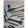 Image 4 : Various Wrenches, Drill Bits, Hand Saw, 12" Saw Blades and Metal File