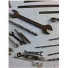 Image 5 : Various Wrenches, Drill Bits, Hand Saw, 12" Saw Blades and Metal File