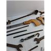 Image 7 : Various Wrenches, Drill Bits, Hand Saw, 12" Saw Blades and Metal File
