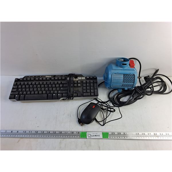 Dell Keyboard, Lenovo Computer Mouse and Electric Motor