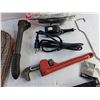 Image 4 : Ratchet Wrench, Pry Bar, Pipe Wrench, Electric Engraver, Safety Glasses and Floor Mat