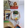 Image 7 : Ladies Bag, Various Books, Bed Pan, Glass Goblet, Glass Dishes, Wall Decor and Misc