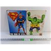 Image 1 : Superman and The Incredible Hulk Wall Signs 12" x 8"