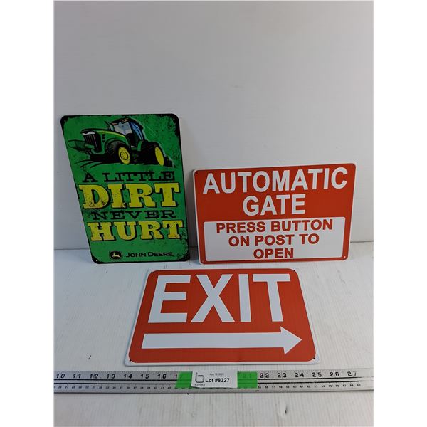John Deere, Automatic Gate and Exit Wall Signs 12" x 8"