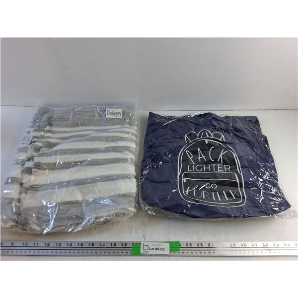 Shelby Gray Scarf and Pack Lighter Go Further Tote Bag - New