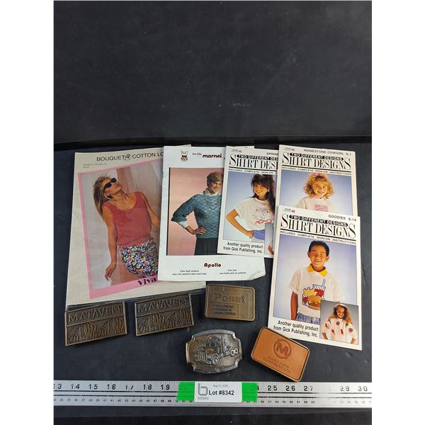 Shirts Designs & Fashion Magazines and Various Belt Buckles