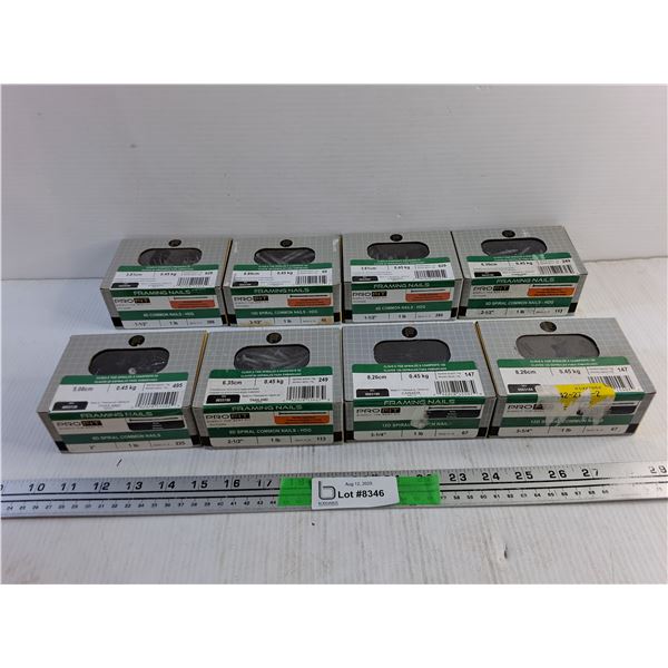 Various Common and Spiral Nails - 4D, 16D, 8D, 6D and 12D