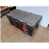 Image 4 : **Plastic Tote with Lid 33" x 19" x 13", Jumper Cables, Metal Brush and Misc, Cannot Ship