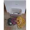 Image 1 : *Cord Extensions - Approx 16', Power Bars and Large Plastic Tote with Lid - Cannot Ship, As Is