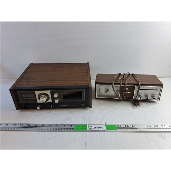 Vintage Citizen CB Base Station and Sears Solid State Radio/Alarm - As Is