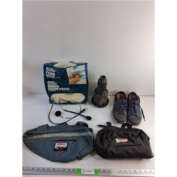 Foam Tape, Ladies Shoes - Size 7, Norco Waist Bags and Misc