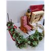 Image 3 : Christmas Decor Lot (Ornaments, Table Cloth, Misc.)