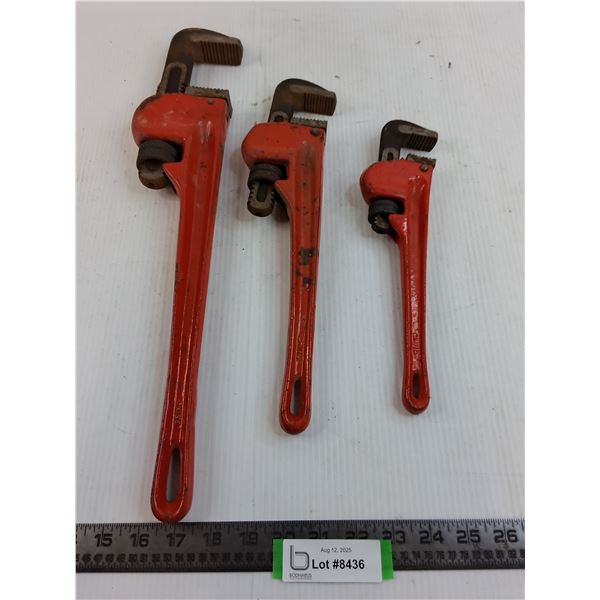 Set of 3 Heavy Duty Pipe Wrenches (10",14",18") - Pickup Preferred