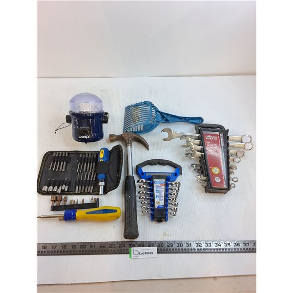 Assorted Tool Sets, Hammer, Dorcy Lamp, Litter Scoop