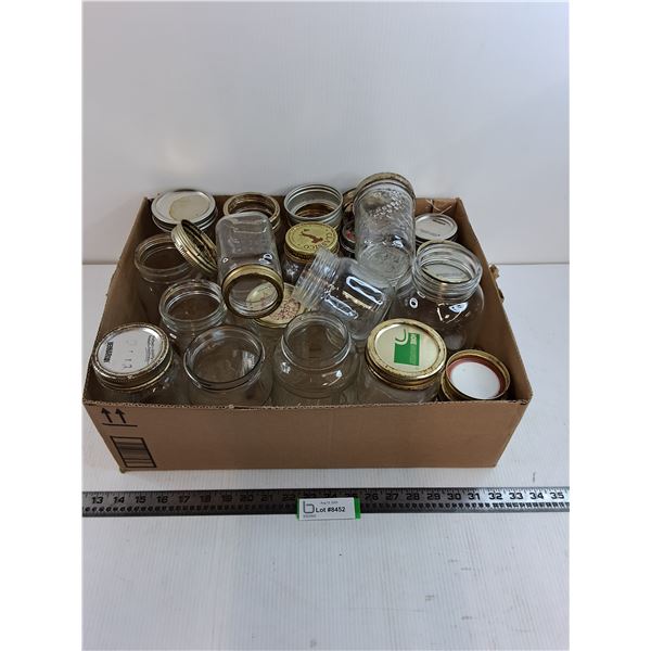 Box of Assorted Canning Jars & Lids - Pickup Only
