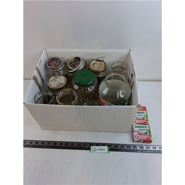 Box of Assorted Canning Jars & Lids & Sealers - Pickup Only